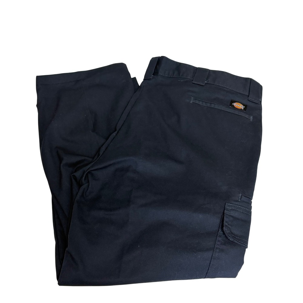 Dickies Mens 44 Regular Straight Flex Cargo Pants Dark Navy Blue Workwear